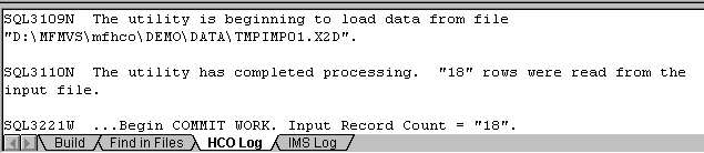 Display Import Log window