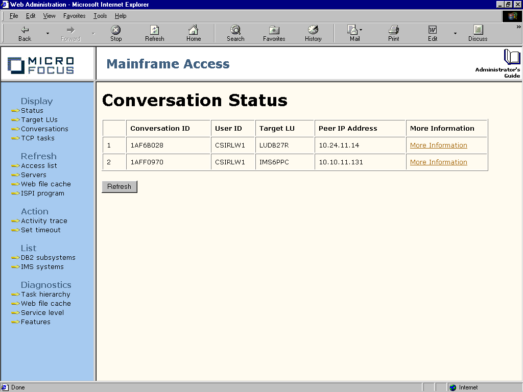 Conversation Status Page