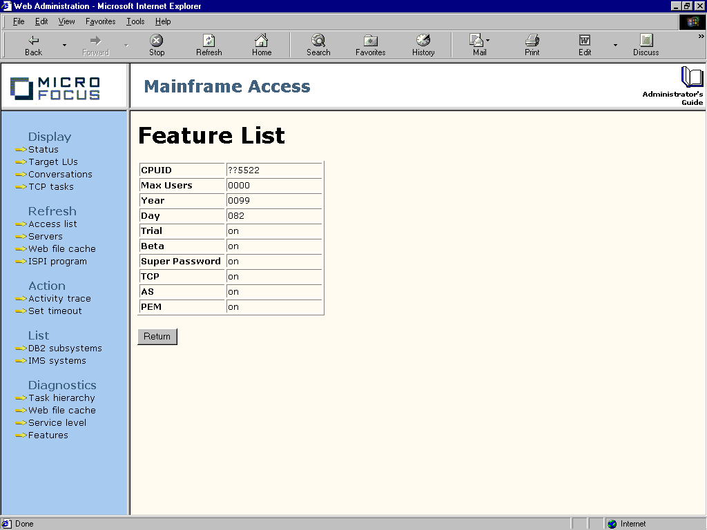 Feature List Page