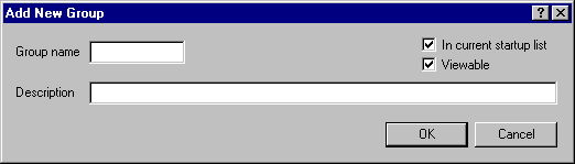 The Add New Group Dialog Box