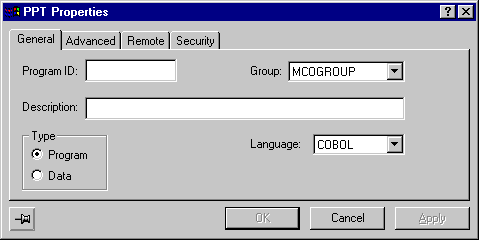 The PPT Properties Dialog Box