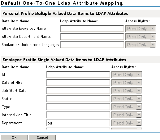 One-to-One attribute map