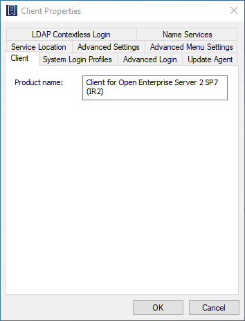 Client for OES Configuration Dialog Box