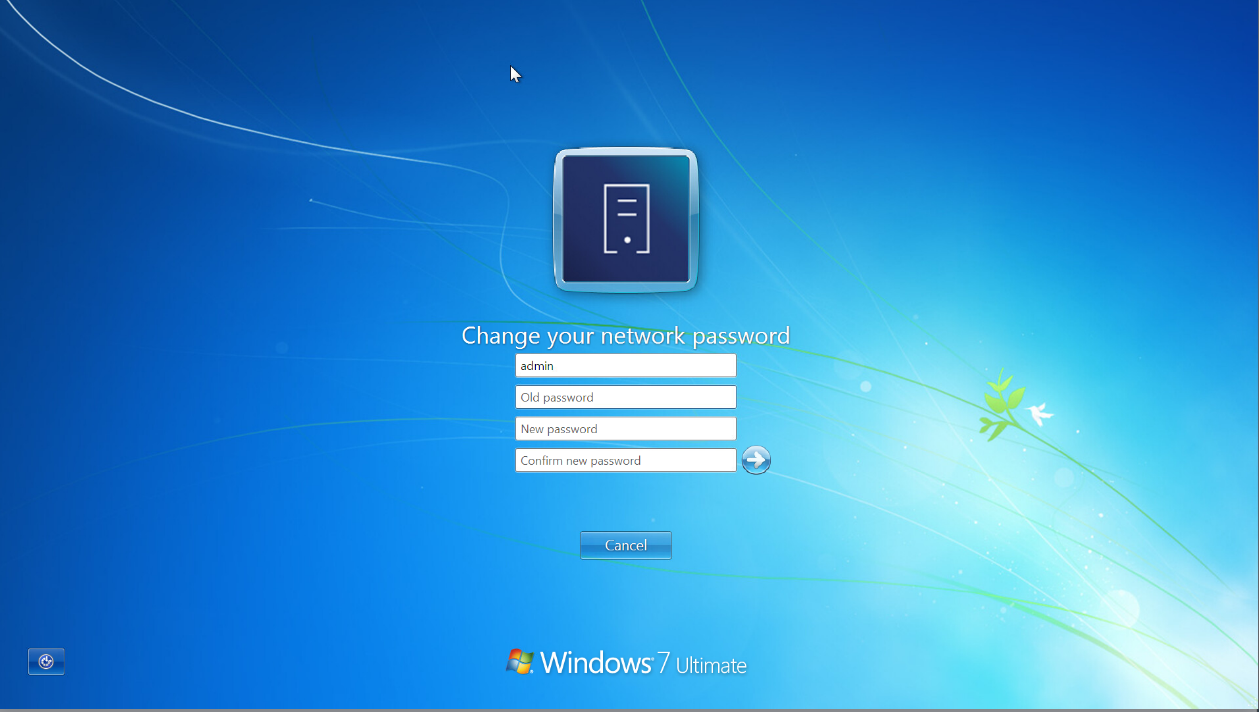 Client for OES for Windows Vista Change Password Screen