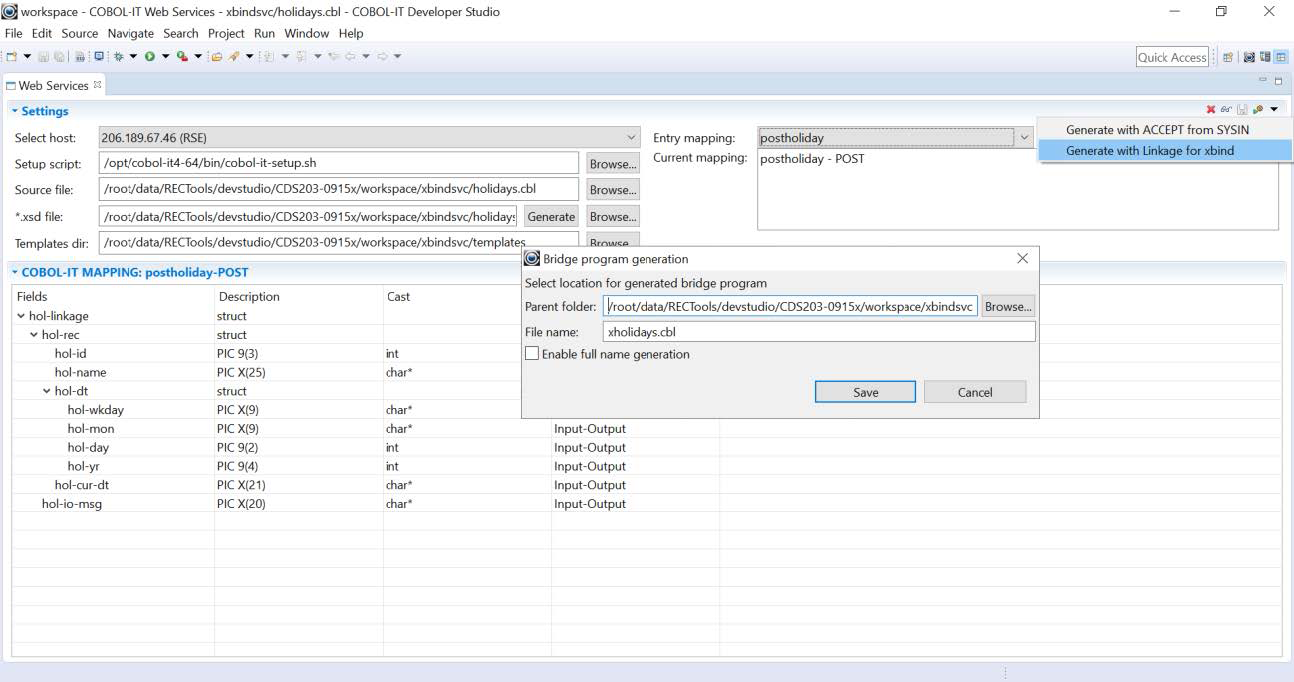 Generate with Linkage for xbind