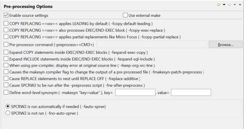 Pre-Processing Options