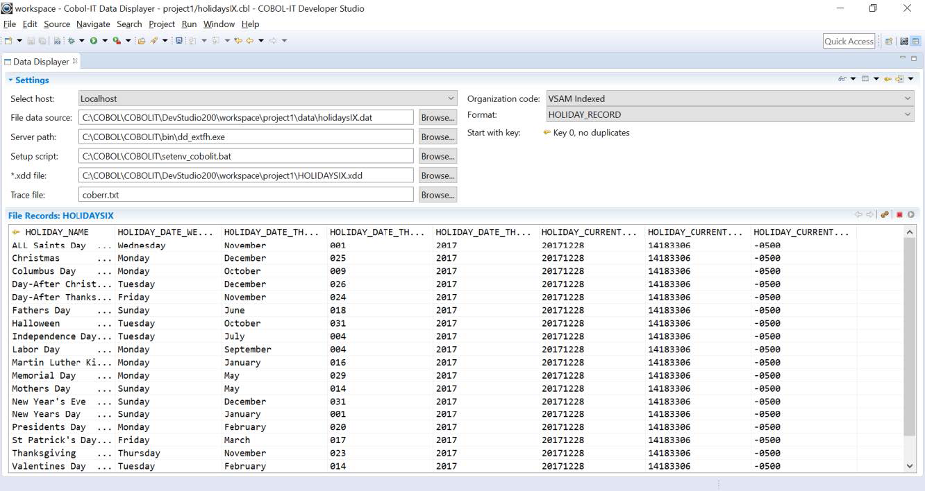 Data Displayer Window