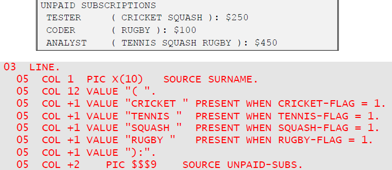 conditional entries