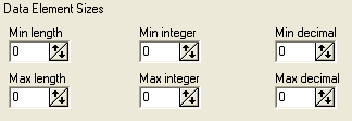 Advanced Options - Data Element Sizes