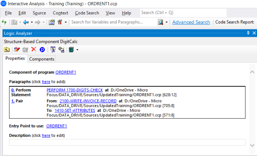 Properties Tab (Multi-Range Cobol Extraction)