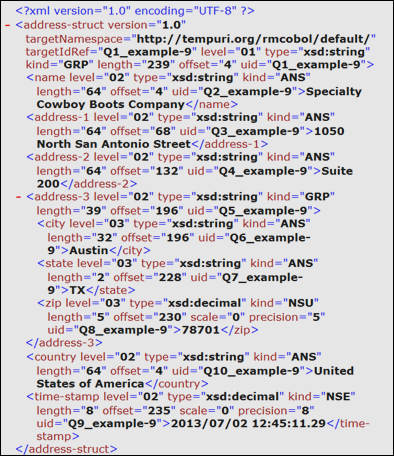 Content of generated XML document address09d.xml