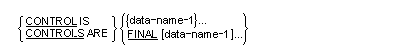 Syntax for the CONTROL clause