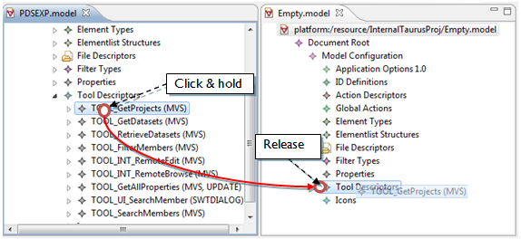 Copying a Tool Descriptor