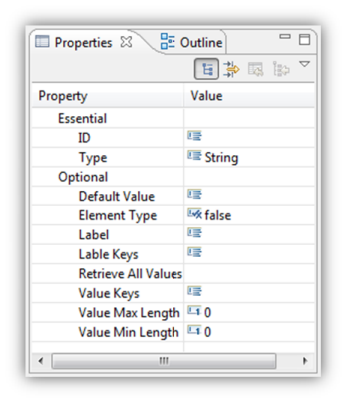 Properties view for a selected property