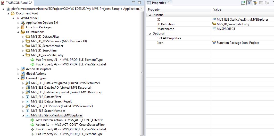 MVS Project Sample Application Static Entry