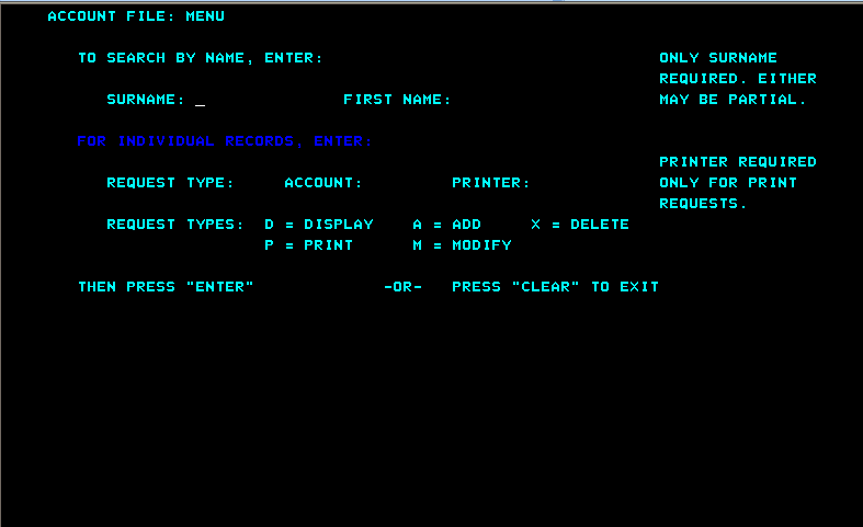 ACCT Menu