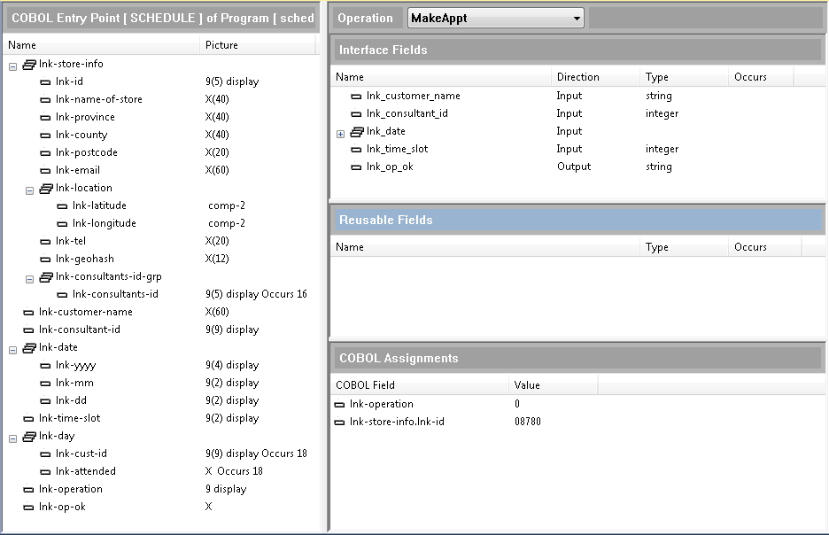 COBOL Program in Interface Mapper