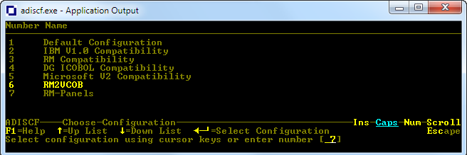 The RM2VCOB configuration option in Adiscf