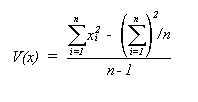 Formula for variance