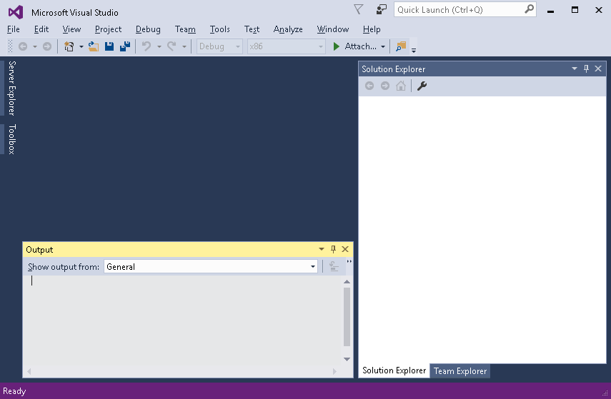 Starting the Visual Studio Integrated Development Environment