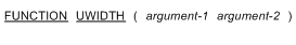 Syntax for General Format for the UWIDTH function