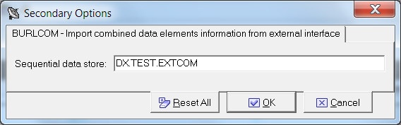 Secondary Options - Import Combined Data Elements Information