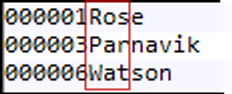 Data file excerpt showing referenced positions