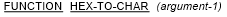 Syntax for the HEX-TO-CHAR function