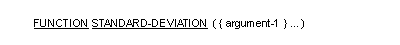 Syntax for General Format for the STANDARD-DEVIATION function