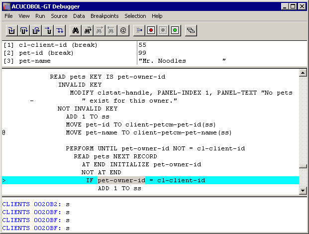 The Runtime Debugger (Windows)