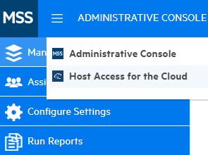 MSS Administrative Console