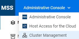 cluster managment drop down