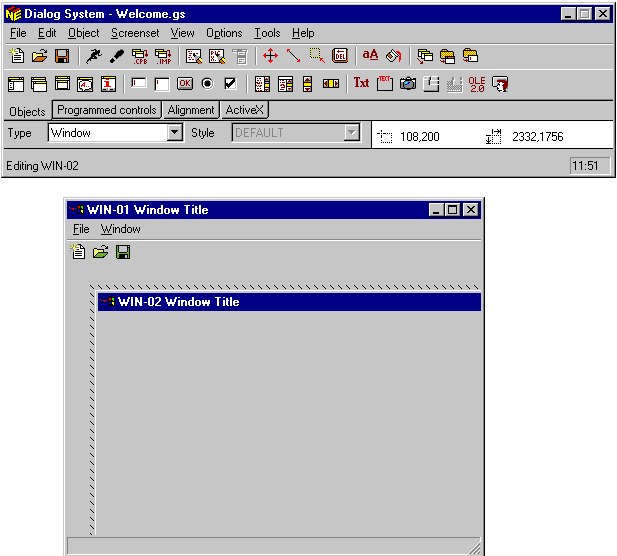 The Dialog System Windows