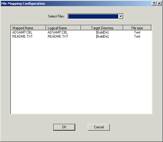 The File Mapping Configuration Dialog Box