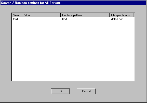 The Search/Replace Settings for All Servers Dialog Box