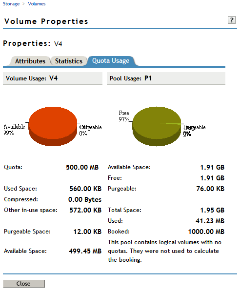 Example Quotas Usage Report