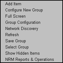 Group right-click menu options