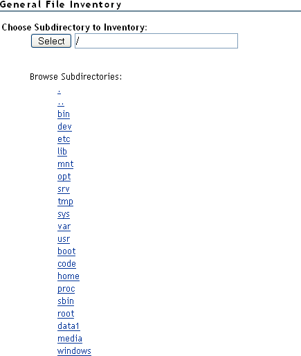 General File Inventory default page