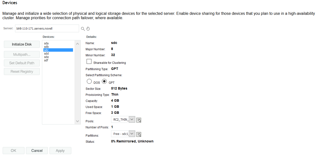 Sample Device Management Page