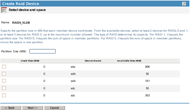 Software RAID Wizard: Determine Devices and Space