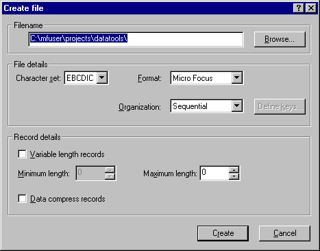 Create File Dialog Box