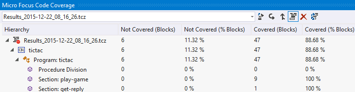 Code Coverage window