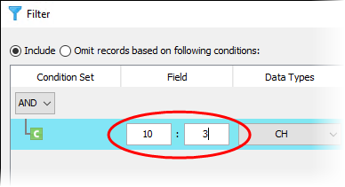 Refmod option in the Filter dialog box