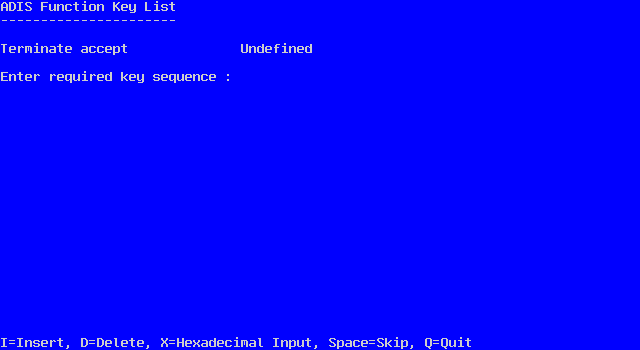 The Alter Menu for the Adis Key List