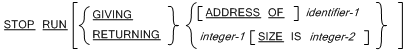 Syntax for format 2 of the STOP statement