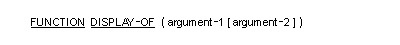 Syntax for General Format for the DISPLAY-OF function