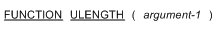 Syntax for General Format for the ULENGTH function