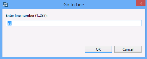 Go to Line dialog box