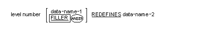 Syntax for the General format of the REDEFINES clause