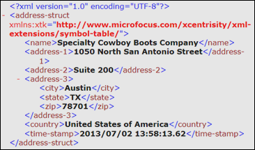 Content of generated XML document address11.xml